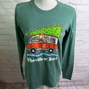 LIFE IS GOOD Grinch Who-Ville Crusher Green Shirt Small